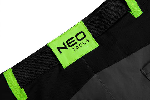 NEO TOOLS 81-277-XXXL Rövid munkanadrág, Prémium, 90% poliamid, 10% elsztán, 4 irányú sztreccs anyag, fekete, XXXL