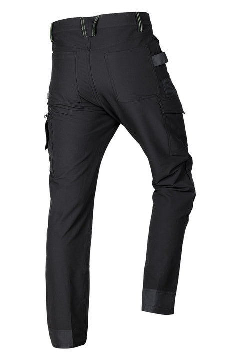 Munkásnadrág, Mix&Match, 4 irányú sztreccs, 230g/m2, fekete-Zöld, több méretben