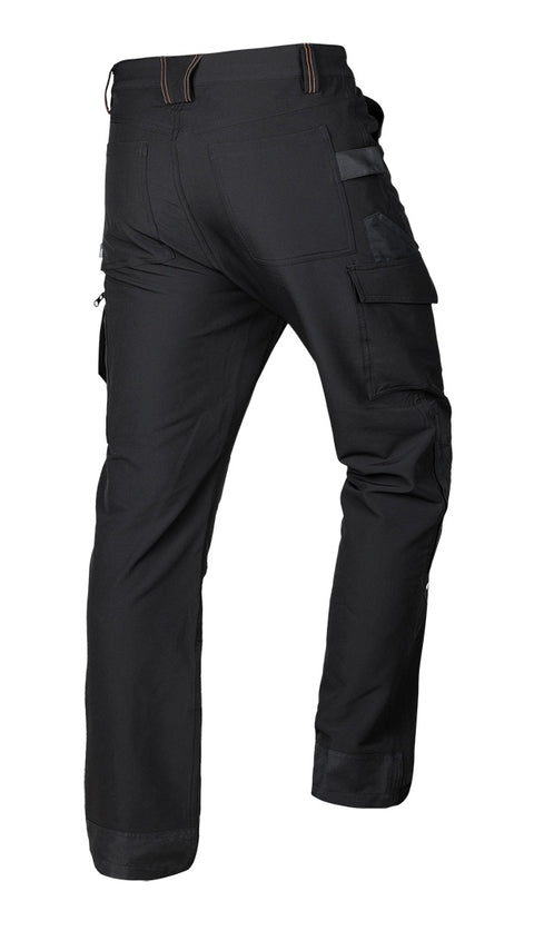 Munkásnadrág, Mix&Match, 4 irányú sztreccs, 230g/m2, fekete-narancs, több méretben