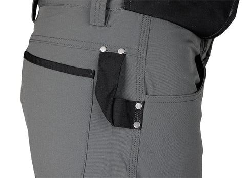 Munkásnadrág, Mix&Match, 4 irányú sztreccs, 230g/m2, külső csavarzsebekkel, cordura megerősítésekkel, szürke-fekete, több méretben