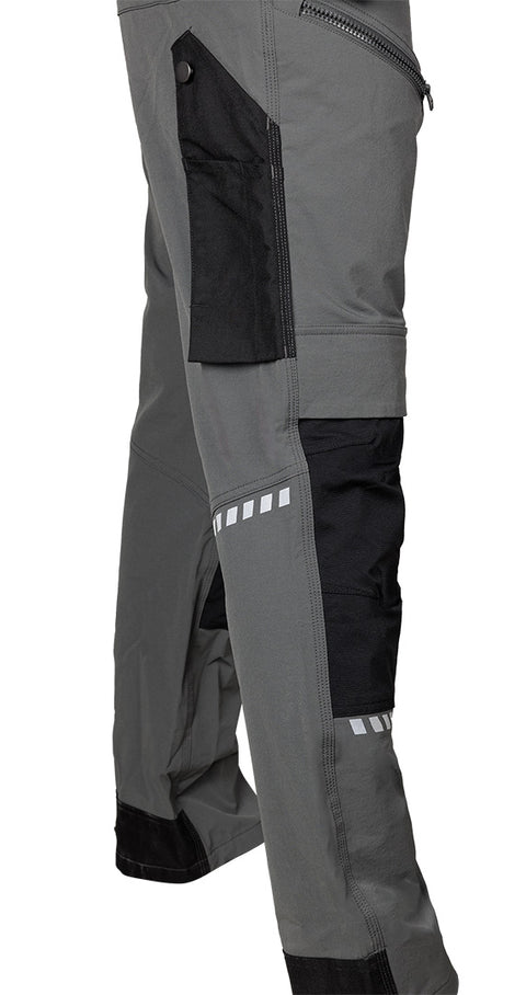 Munkásnadrág, Mix&Match, 4 irányú sztreccs, 230g/m2, külső csavarzsebekkel, cordura megerősítésekkel, szürke-fekete, több méretben