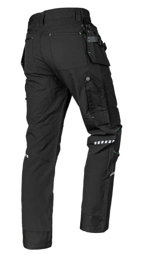 Munkásnadrág, Mix&Match, 4 irányú sztreccs, 230g/m2, külső csavarzsebekkel, cordura megerősítésekkel, fekete, több méretben