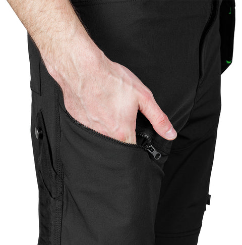 Munkásnadrág, Mix&Match, 4 irányú sztreccs, 230g/m2, külső csavarzsebekkel, cordura megerősítésekkel, fekete, több méretben