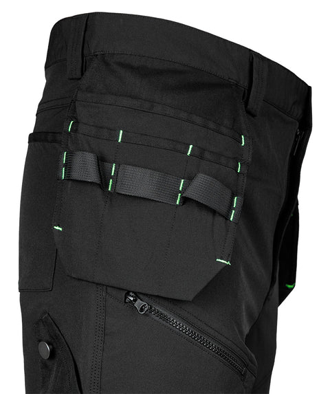 Munkásnadrág, Mix&Match, 4 irányú sztreccs, 230g/m2, külső csavarzsebekkel, cordura megerősítésekkel, fekete, több méretben