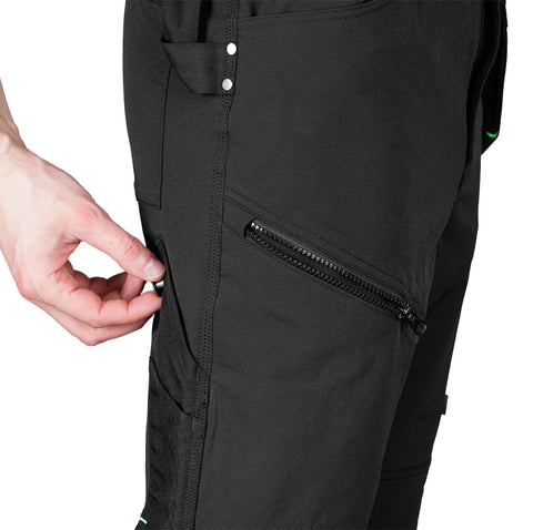 Munkásnadrág, Mix&Match, 4 irányú sztreccs, 230g/m2, külső csavarzsebekkel, cordura megerősítésekkel, fekete, több méretben