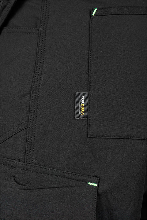 Munkásnadrág, Mix&Match, 4 irányú sztreccs, 230g/m2, külső csavarzsebekkel, cordura megerősítésekkel, fekete, több méretben