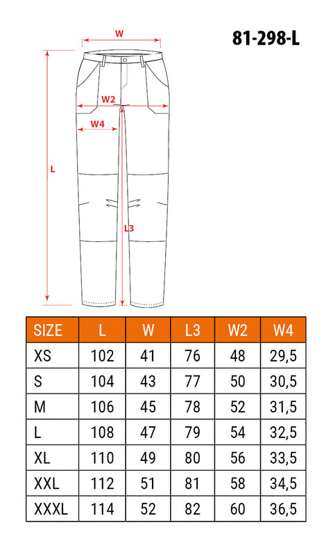 Munkásnadrág, Mix&Match, sztreccs anyag, 135g/m2, fekete, több méretben