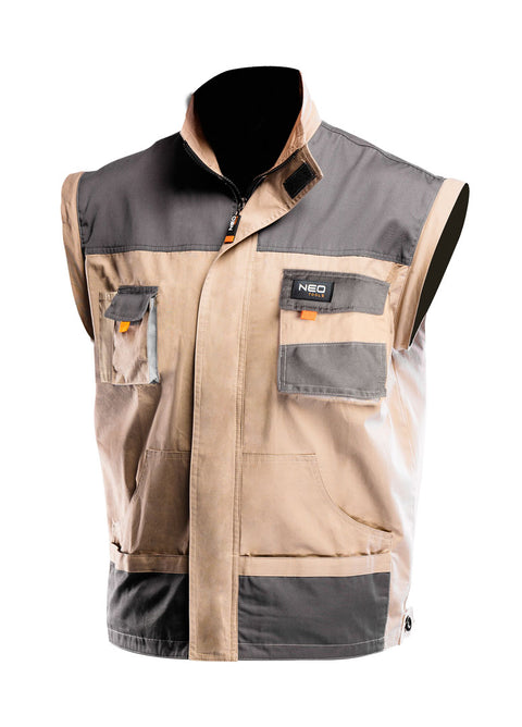 NEO TOOLS 81-310-XXL Munkadzseki 2 az 1-ben, XXL/58 100% pamut, 180g/m2, lezippzározható ujjak 