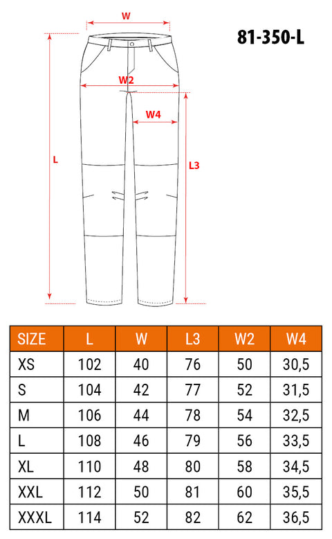Munkásnadrág Mix&Match Canvas, 280g/m2, 64% poliészter, 34% pamut, 2% elasztán, külső zsebekkel, Cordura megerősítéssel, névtábla tartóval, fényvisszaverő betétekkel, szürke-fekete, több méretben