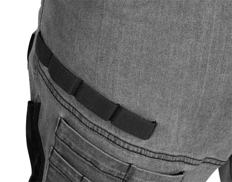 Farmer munkásnadrág, Denim, 82% pamut, Oxford szövet, térdvédő betét, cippzáras zsebek, szürke-fekete, több méretben