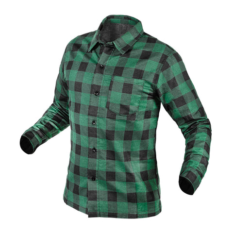 Flanel munkaing, zöld-fekete, 100% pamut, több méretben