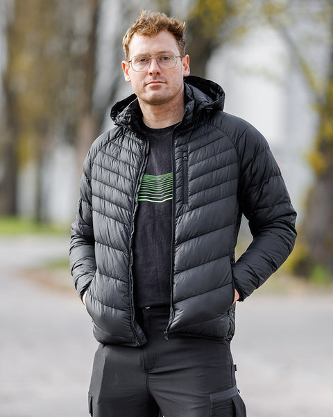 Téli munkavédelmi kabát, Mix&Match, steppelt-szigetelt anyag, könnyű, fekete, több méretben