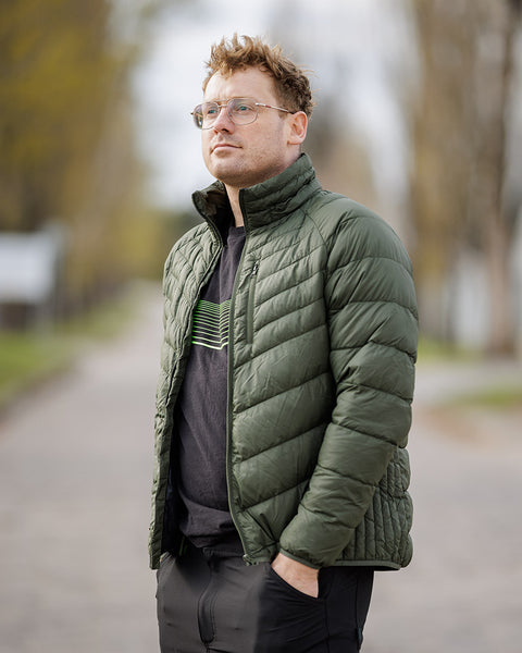 Téli munkavédelmi kabát, Mix&Match, steppelt-szigetelt anyag, könnyű, zöld-fekete, több méretben