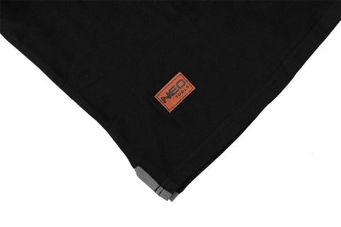 Munkavédelmi póló, galléros, DENIM, fekete, pique, 100% pamut, 196g/m2, több méretben