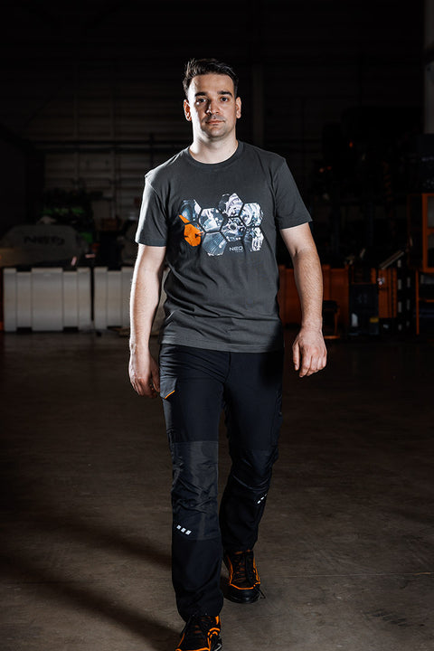 Munkavédelmi póló, hatszög grafika, autóalkatrész minta, 100% pamut, 180g/m2, több méretben