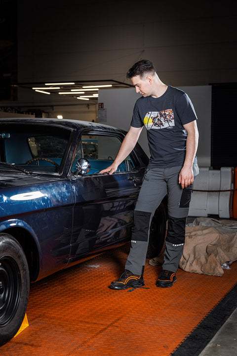 Munkavédelmi póló, motorkerékpár minta, 100% pamut, 180g/m2, több méretben