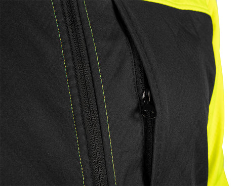 Láthatósági munkavédelmi kabát, softshell, neonsárga-fekete, több méretben