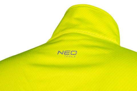 Láthatósági munkavédelmi kabát, softshell, neonsárga-fekete, több méretben