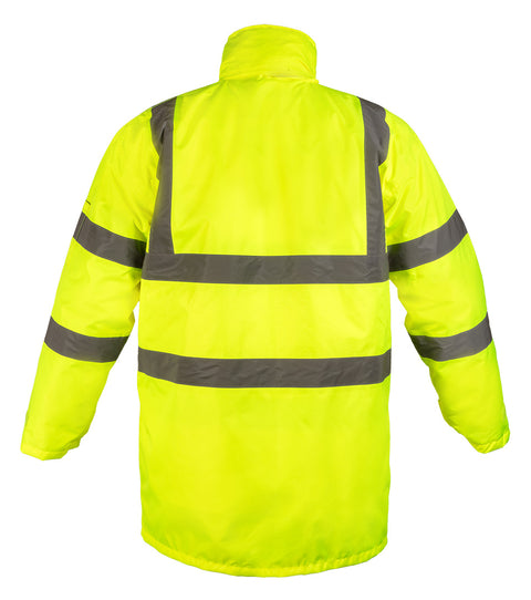 Láthatósági munkavédelmi kabát, univerzális 5 az1-ben, szigetelt, sárga, több méretben
