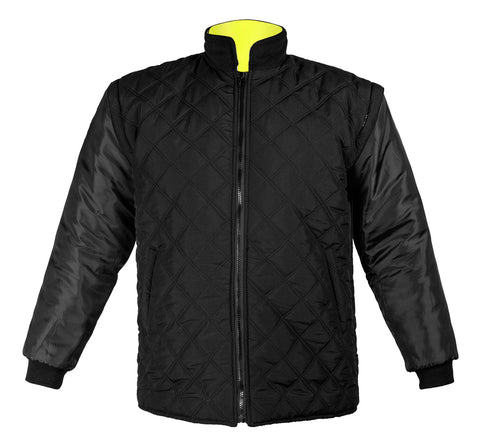 Láthatósági munkavédelmi kabát, univerzális 5 az1-ben, szigetelt, sárga, több méretben