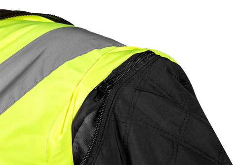 Láthatósági munkavédelmi kabát, univerzális 5 az1-ben, szigetelt, sárga, több méretben