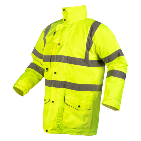 Láthatósági munkavédelmi kabát, univerzális 5 az1-ben, szigetelt, sárga, több méretben