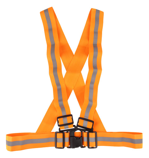 Láthatósági heveder, fényvisszaverő sávval, narancs