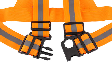 Láthatósági heveder, fényvisszaverő sávval, narancs