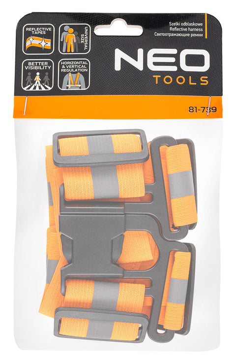 Láthatósági heveder, fényvisszaverő sávval, narancs