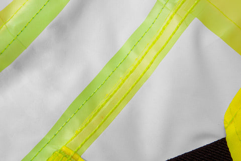 Láthatósági kantáros munkanadrág, lélegző, 240gsm, Polyester+pamut, sárga, több méretben