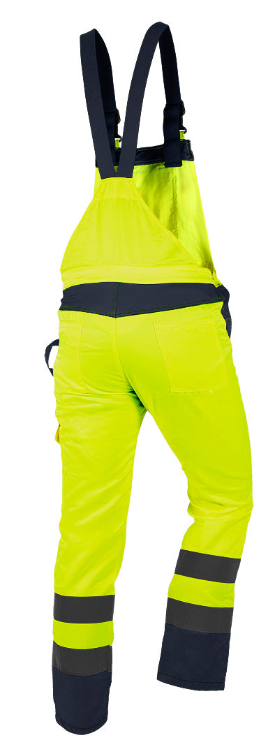 Láthatósági kantáros munkanadrág, lélegző, 240gsm, Polyester+pamut, sárga, több méretben