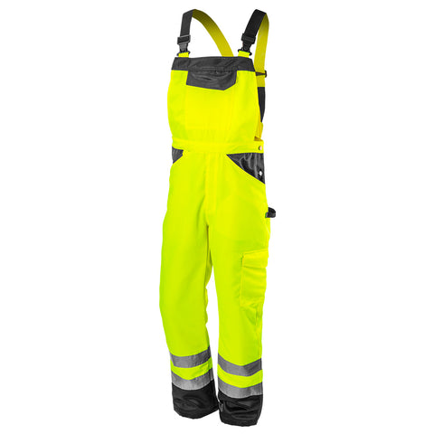 Láthatósági kantáros munkanadrág, lélegző, 240gsm, Polyester+pamut, sárga, több méretben