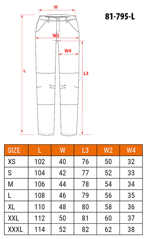 Láthatósági munkásnadrág, Mix&Match, 1. osztályú láthatóság, 240g/m2, 58%pamut, 40%poliészter,2%elasztán, külső zsebekkel, profilozott térdbetétekkel, fekete-sárga, több méretben