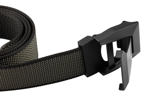 Öv munkanadrághoz, fém csatos, 130cm, 2oldalas szürke-fekete
