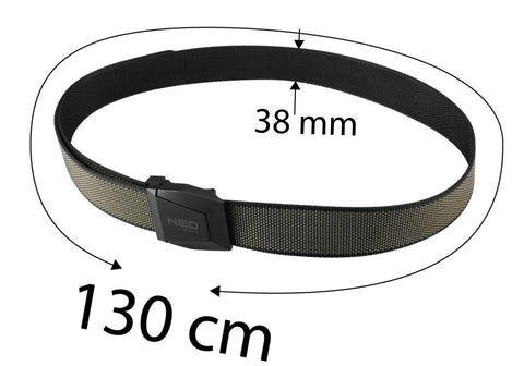 Öv munkanadrághoz, fém csatos, 130cm, 2oldalas szürke-fekete