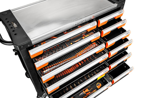 Műhelykocsi PRO, 12 fiókos, 359 szerszámmal, szerszámkocsi