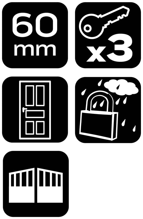 Lakat 60mm réz-acél, időjárásálló, 3 kulccsal, NEO TOOLS