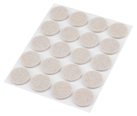 Bútorláb filc készlet, öntapadós, kerek 20mm, világos barna, 20db, rendelési egység: 10db