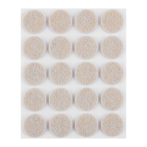 Bútorláb filc készlet, öntapadós, kerek 20mm, világos barna, 20db, rendelési egység: 10db