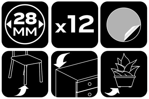 Bútorláb filc készlet, öntapadós, kerek 28mm, világos barna, 12db, rendelési egység: 10db