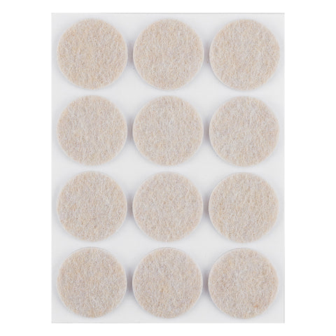 Bútorláb filc készlet, öntapadós, kerek 28mm, világos barna, 12db, rendelési egység: 10db