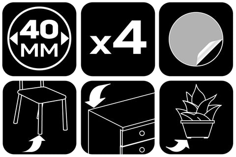 Bútorláb filc készlet, öntapadós, kerek 40mm, világos barna, 4db, rendelési egység: 10db