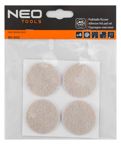 Bútorláb filc készlet, öntapadós, kerek 40mm, világos barna, 4db, rendelési egység: 10db