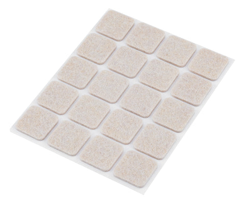 Bútorláb filc készlet, öntapadós, 20x20mm, világos barna, 20db, rendelési egység: 10db
