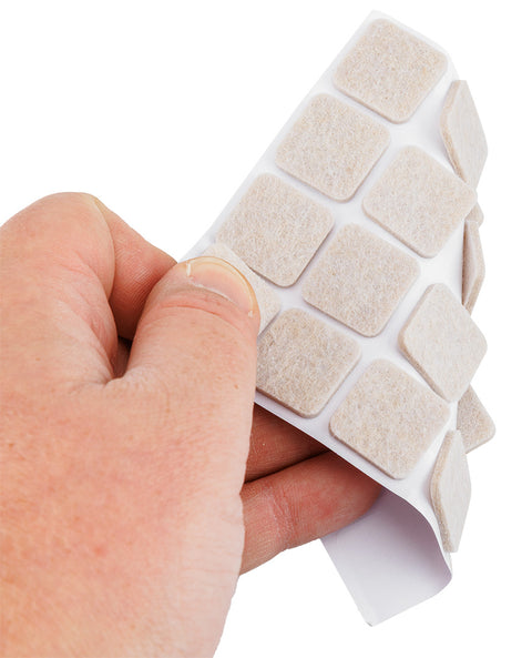 Bútorláb filc készlet, öntapadós, 20x20mm, világos barna, 20db, rendelési egység: 10db