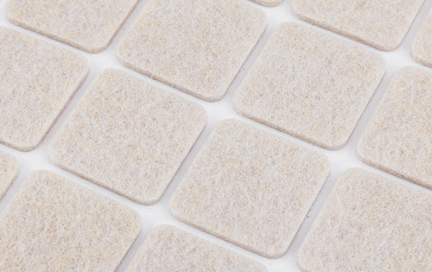 Bútorláb filc készlet, öntapadós, 25x25mm, világos barna, 16db, rendelési egység: 10db