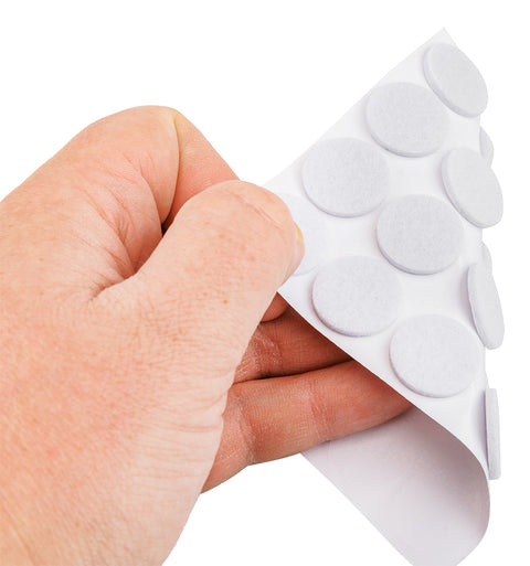 Bútorláb filc készlet, öntapadós, kerek 20mm, fehér, 20db, rendelési egység: 10db