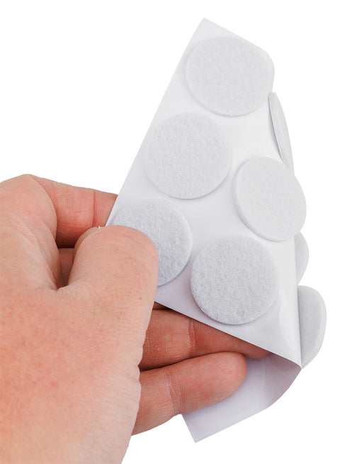 Bútorláb filc készlet, öntapadós, kerek 28mm, fehér, 12db, rendelési egység: 10db