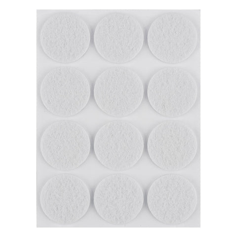 Bútorláb filc készlet, öntapadós, kerek 28mm, fehér, 12db, rendelési egység: 10db