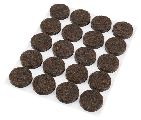 Bútorláb filc készlet, öntapadós, kerek 20mm, barna, 20db, rendelési egység: 10db